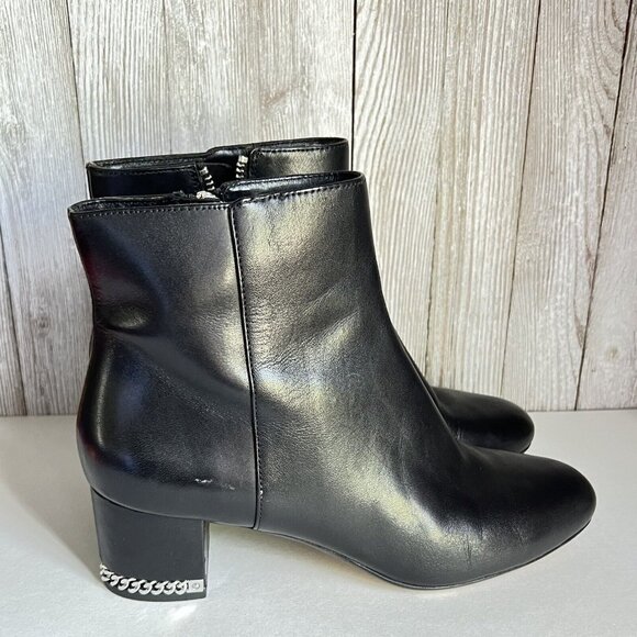 Michael Kors Sabrina Mid Bootie Ankle Boots Leather Black Women's Shoes Sz 7M - Picture 7 of 16